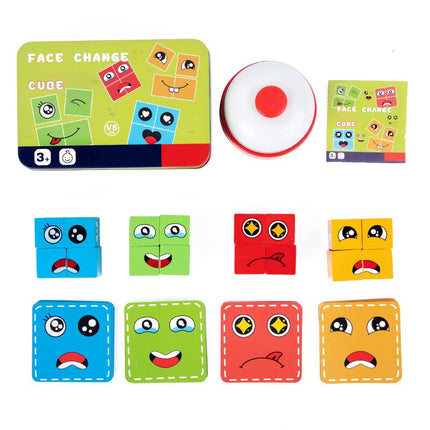 Expressive Face Montessori Cube Game
