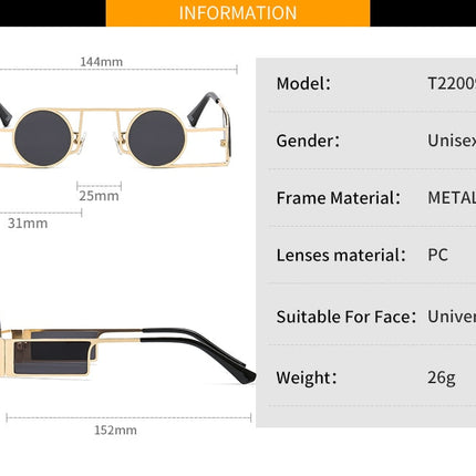 Elite Round Metal Frame Sunglasses