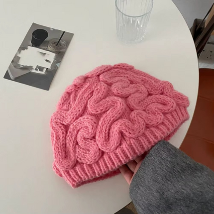 Too Much IQ Knitted Brain Beanie