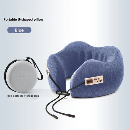 U-Shaped Memory Foam Soft Built-in  Storage Case Travel Pillow
