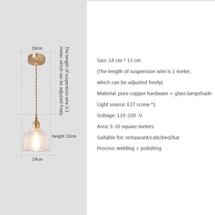 Nordic Brilliance Transparent Glass Pendant Lamp