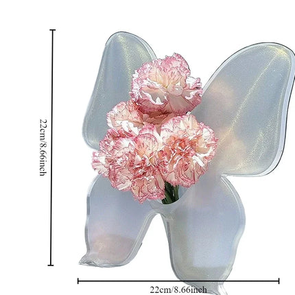 Artistic Butterfly Clear Flower Vase