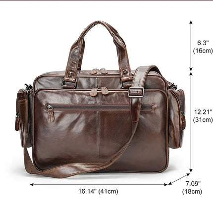Multifunctional Large Capacity Genuine Leather Vintage Handbag