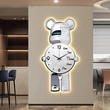 Glowing Star Bear LED Wall Clock
