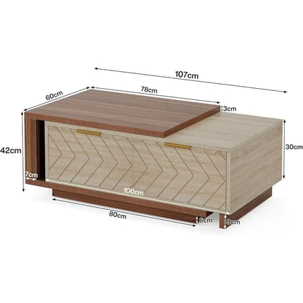 Urban Lift Extendable Wooden Hidden Storage Coffee Table