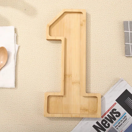 Wooden Numbers Serving Tray