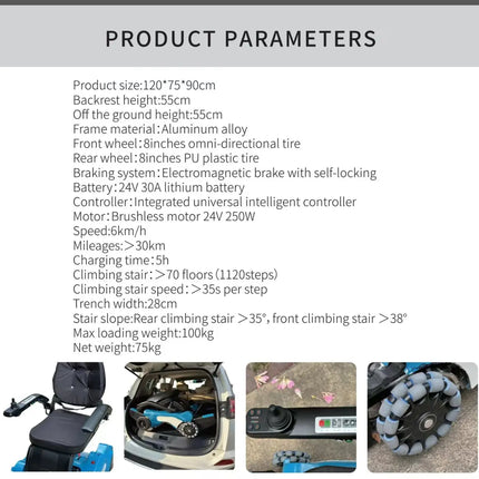 Stair Climber Foldable Electric Wheelchair