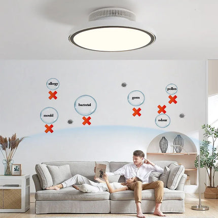 Modern Full Spectrum Invisible Blade LED Ceiling Fan Lamp