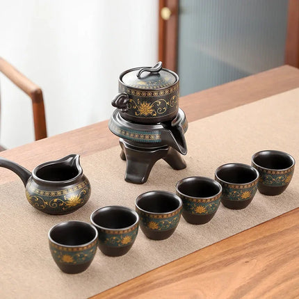 Royal Golden Porcelain Dragon Flow Tea Set