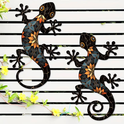 Artistic Mosaic Gecko Wall Decor
