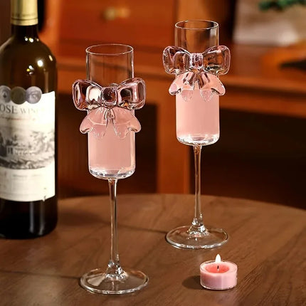 Pink Bow Cute Glass