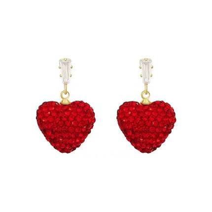 Red Romance European Style Heart Earrings