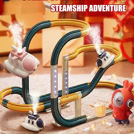 360° Flip Space Craft Interactive Steam Car Track