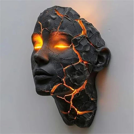 Volcanic Face Lava Crack Wall Art Lamp