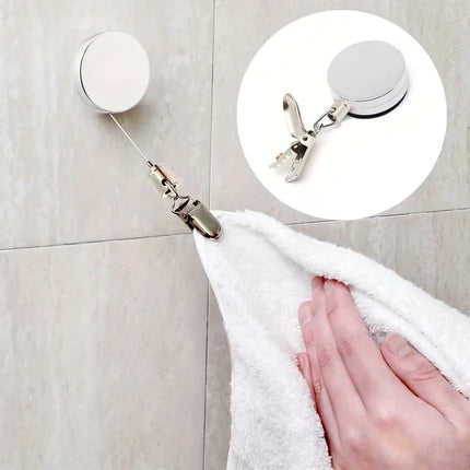 SnapBack Self-Retracting Bathroom Towel Hook