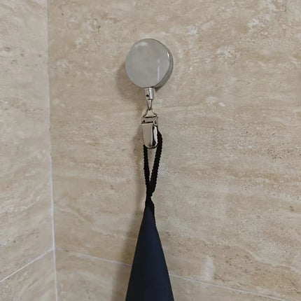 SnapBack Self-Retracting Bathroom Towel Hook
