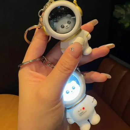 Astronaut Bear LED Keychain Light