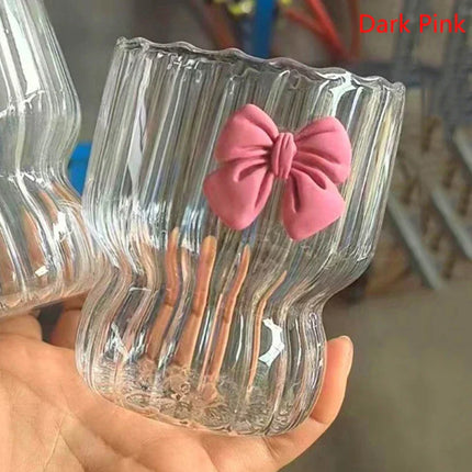Cute Ribbon Glass Coffee Mug
