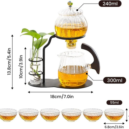 Vintage Pumpkin-Inspired Glass Tea Set