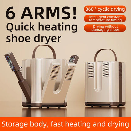 Six-Arm Quick Heating Foldable Electric Shoe Dryer