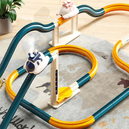 360° Flip Space Craft Interactive Steam Car Track