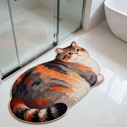 Chubby Cat Quick Dry Bath Mat