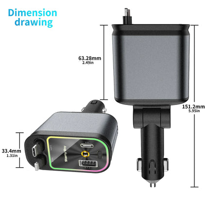 Starry Sky Retractable Cable Car Projector Charger