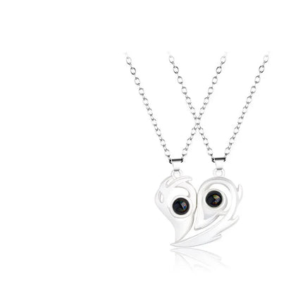 I Love You Magnetic Projection Couple Necklace Set