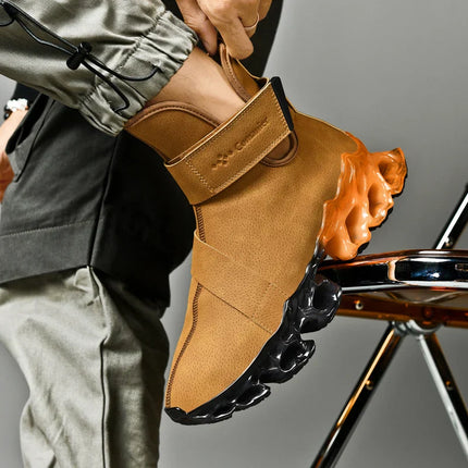 Hybrid Black Orange Ergonomic Adventure Ankle Boots