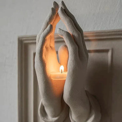 Praying Hands Nordic Wall Candle Holder