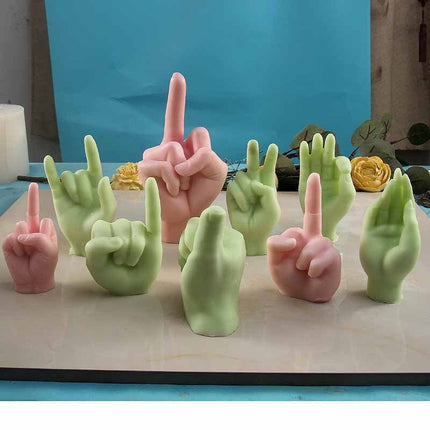 Middle Finger Hand Gestures Artsy Candle DIY Molds