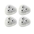 4pcs White 3 beads