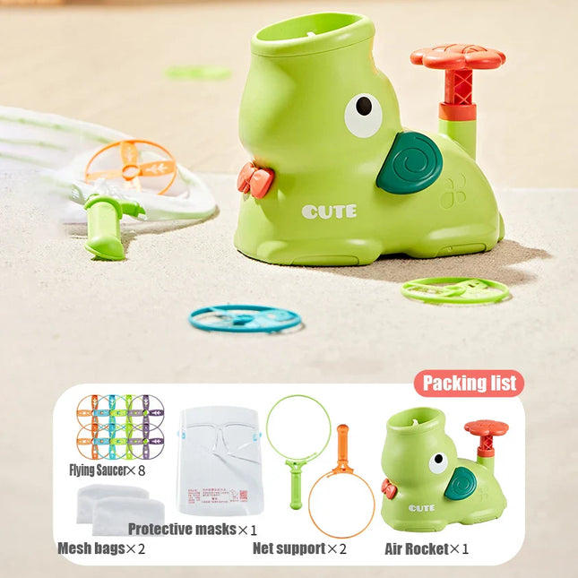 Air-Powered Rocket Disc Launcher Toy Set