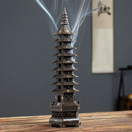 Zen Tower-Style Smoke Waterfall Incense Burner
