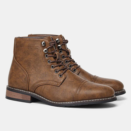 Timeless Vintage Leather Lace-Up Everyday Casual Boots