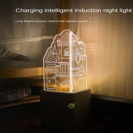 3D LED Rechargeable Wall Night Lamp