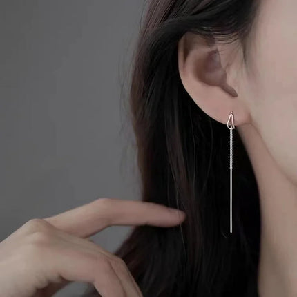 Elegant Slim Geometric Chain Earrings
