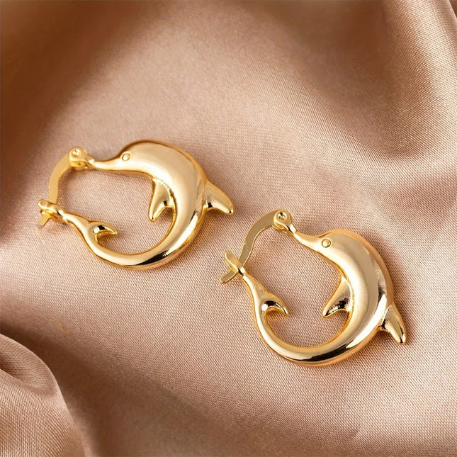 Dolphin Hoop Ocean Inspired Earrings