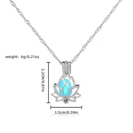 Mystic Moon Glow Lotus Necklace