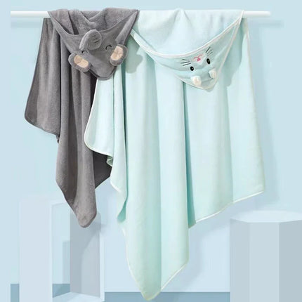 Animal-Themed Hooded Baby Bathrobe