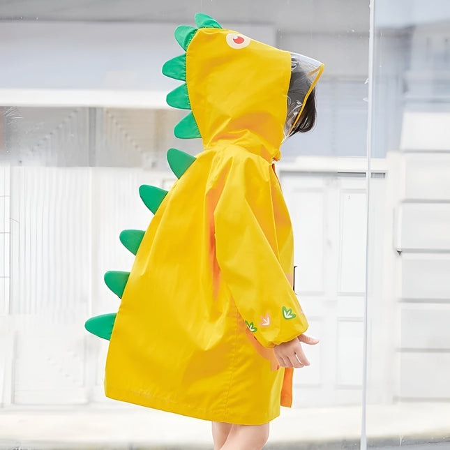Happy Dinosaur Outdoor Hooded Kids Raincoat