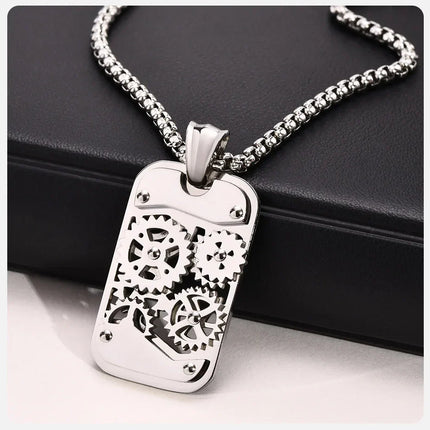 Mechanical Gear Spinner Bold Necklace