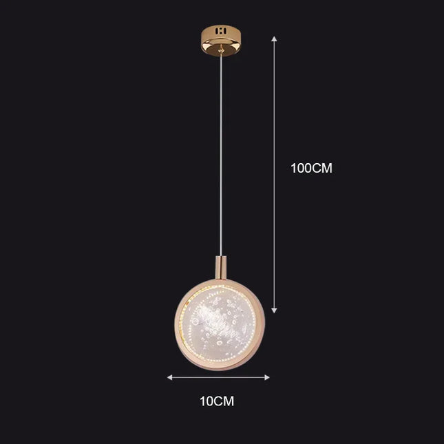 Nordic Crystal Halo Pendant Light