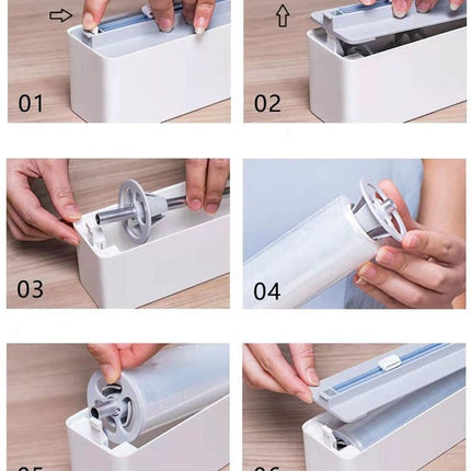 Wall-Mounted Adjustable Plastic Wrap Dispenser