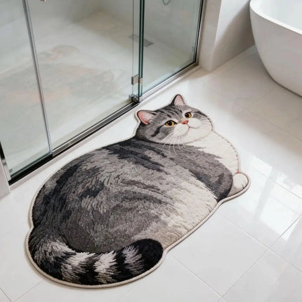 Chubby Cat Quick Dry Bath Mat