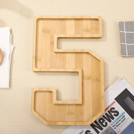 Wooden Numbers Serving Tray