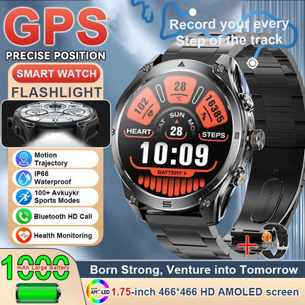 Advanced Sports GPS Waterproof Fitness Tracker Smartwatch