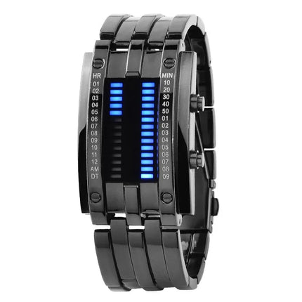 Steel Lava Binary Watch