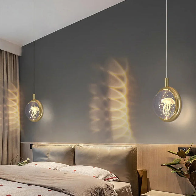 Nordic Crystal Halo Pendant Light