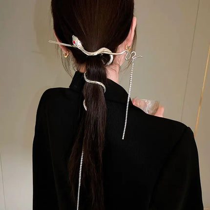 Snake Wrap Long Tassel Chain Hair Pin Clip
